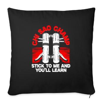 Wing Chun Chi Sao Champ - Sofa pillowcase 17,3'' x 17,3'' (45 x 45 cm) - black - Front