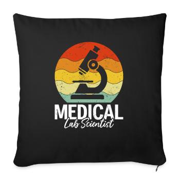 Medizinischer Laborwissenschaftler Retro Med Laborwissenschaftler - Sofakissenbezug 45 x 45 cm - Schwarz - Vorne