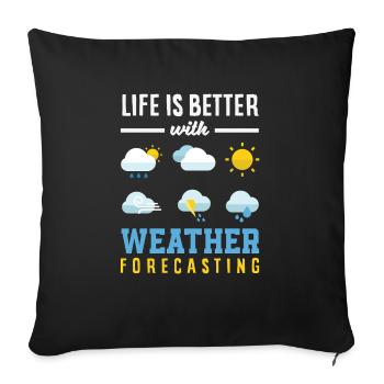 Météorologie amusante Passionnés de météo - Housse de coussin décorative 45 x 45 cm - noir - Devant