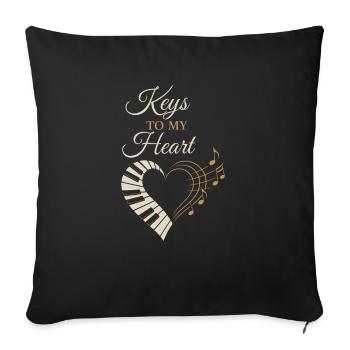 Classical Pianist Piano Life Music Recital - Sofa pillowcase 17,3'' x 17,3'' (45 x 45 cm) - black - Front