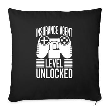 Agent d’assurance Costume Niveau Débloqué Medicare - Housse de coussin décorative 45 x 45 cm - noir - Devant