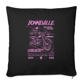 Bonneville Salt Flats Moto Vintage Biker - Housse de coussin décorative 45 x 45 cm - noir - Devant