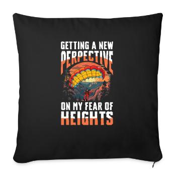 New perspective on my fear of heights - Sofa pillowcase 17,3'' x 17,3'' (45 x 45 cm) - black - Front