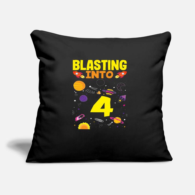 Rocket launch into the fourth birthday Sofa pillowcase 17,3'' x 17,3'' (45 x 45 cm)