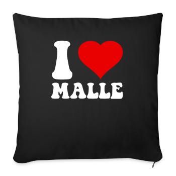 I Love Malle Party Mallorca Holidays - Sofa pillowcase 17,3'' x 17,3'' (45 x 45 cm) - black - Front