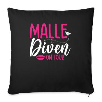 Malle Diven on Tour - Sofakissenbezug 45 x 45 cm - Schwarz - Vorne