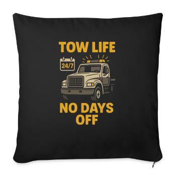 Tow Truck Pride Diesel Life - Sofa pillowcase 17,3'' x 17,3'' (45 x 45 cm) - black - Front