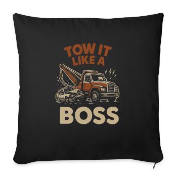 Tow Truck Pride Diesel Life - Sofa pillowcase 17,3'' x 17,3'' (45 x 45 cm) - black - Front