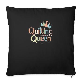 Quilting Queen Happy Quilting - Sofa pillowcase 17,3'' x 17,3'' (45 x 45 cm) - black - Front
