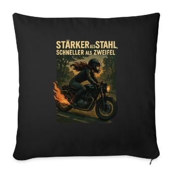 Stronger than steel Faster than doubt - Sofa pillowcase 17,3'' x 17,3'' (45 x 45 cm) - black - Front
