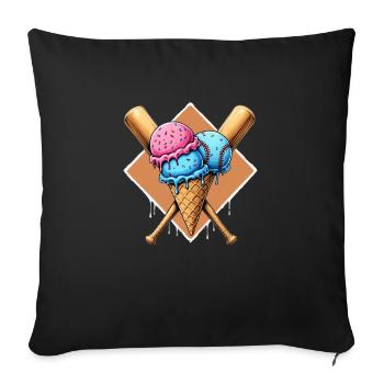 Baseball Batte de baseball - Housse de coussin décorative 45 x 45 cm - noir - Devant