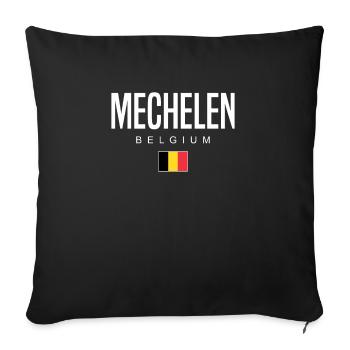 Malines, Belgique - Housse de coussin décorative 45 x 45 cm - noir - Devant