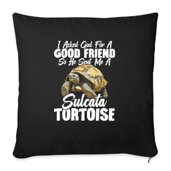 I asked God for a God friend, so he sent - Sofa pillowcase 17,3'' x 17,3'' (45 x 45 cm) - black - Front