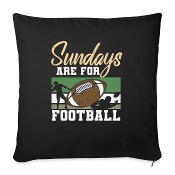 Les dimanches sont consacrés à la conception du football - Housse de coussin décorative 45 x 45 cm - noir - Devant
