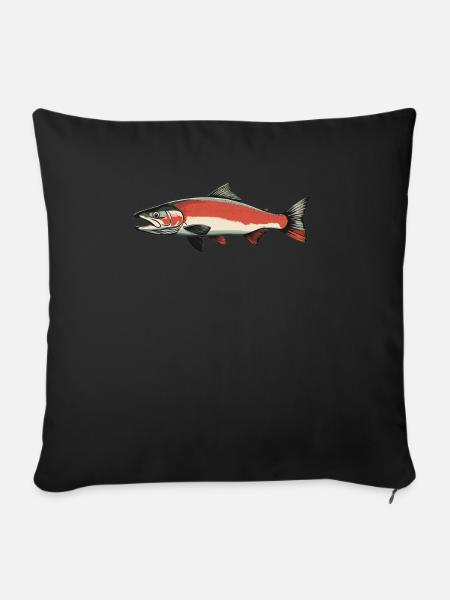 Lachse Lachs - Sofakissenbezug 45 x 45 cm - Schwarz