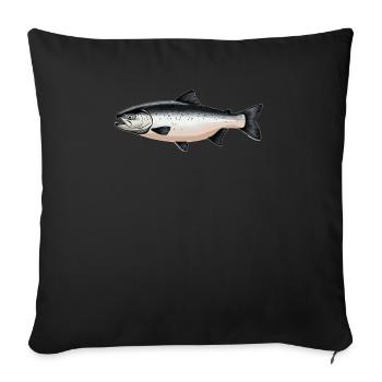 Saumon Saumon - Housse de coussin décorative 45 x 45 cm - noir - Devant