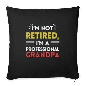 Drôle de grand-père retraite disant grand-père - Housse de coussin décorative 45 x 45 cm - noir - Devant