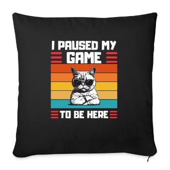 Zocker Cat Dit Chat de jeu - Housse de coussin décorative 45 x 45 cm - noir - Devant