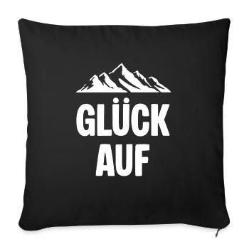 Glueck auf Berg Erzgebirge - Sofakissenbezug 45 x 45 cm - Schwarz - Vorne