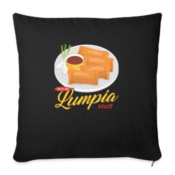 Lumpia Loempia Rouleaux de printemps Cadeaux - Housse de coussin décorative 45 x 45 cm - noir - Devant