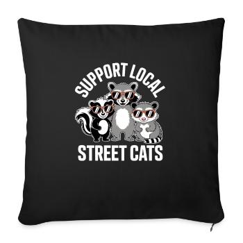 Support Local Street Cats Cool Style - Sofa pillowcase 17,3'' x 17,3'' (45 x 45 cm) - black - Front