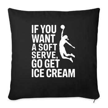 Soft-serve? Then off to the – volleyball - Sofa pillowcase 17,3'' x 17,3'' (45 x 45 cm) - black - Front