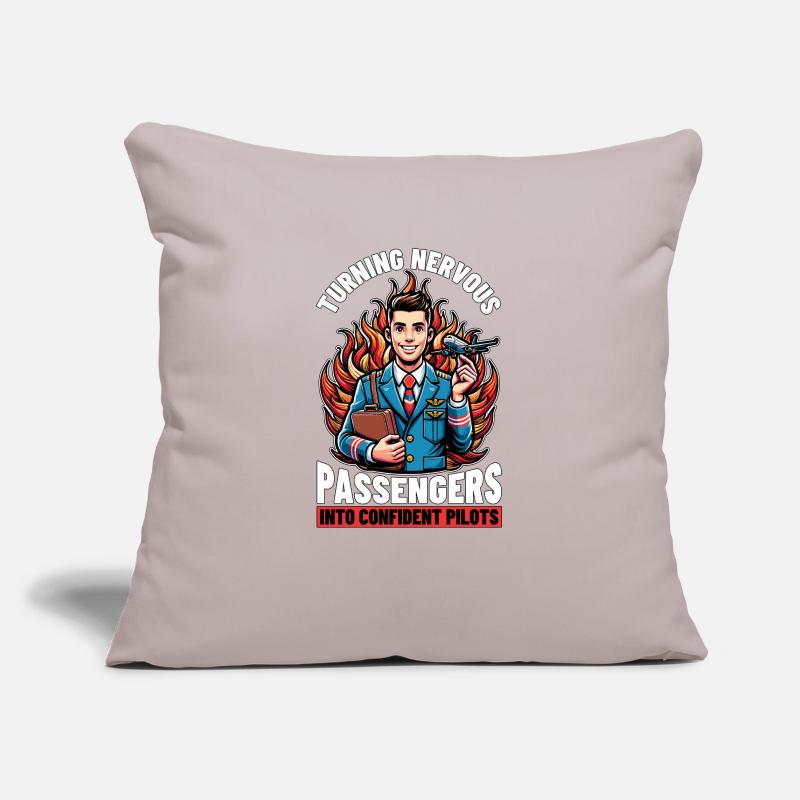 L’instructeur de vol devient nerveux Housse de coussin décorative 45 x 45 cm