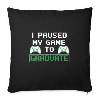 Funny Gamer Graduation Saying - Sofa pillowcase 17,3'' x 17,3'' (45 x 45 cm) - black - Front