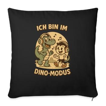 I'm dinosaur lover in dinosaur mode - Sofa pillowcase 17,3'' x 17,3'' (45 x 45 cm) - black - Front