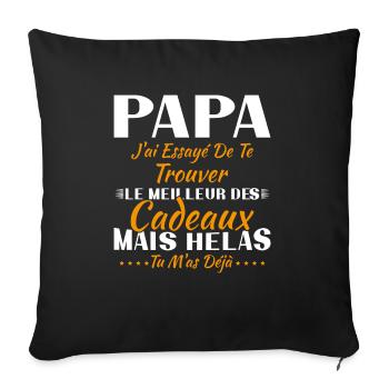 Daddy I tried to find you the best gift - Sofa pillowcase 17,3'' x 17,3'' (45 x 45 cm) - black - Front