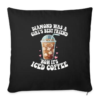 Iced Coffee Girlfriend Wife Valentine's Day - Sofa pillowcase 17,3'' x 17,3'' (45 x 45 cm) - black - Front