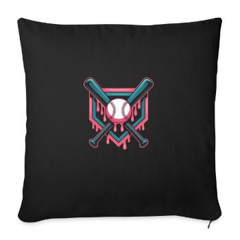 Baseball Batte de baseball - Housse de coussin décorative 45 x 45 cm - noir - Devant