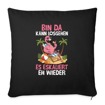 I'm there it can start, it escalates again anyway - Sofa pillowcase 17,3'' x 17,3'' (45 x 45 cm) - black - Front