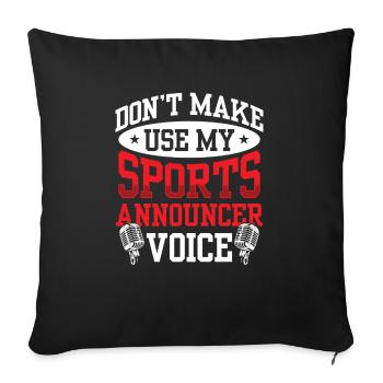 Funny Sports Ansager - Sofakissenbezug 45 x 45 cm - Schwarz - Vorne