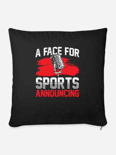 Funny Sports Ansager - Sofakissenbezug 45 x 45 cm - Schwarz