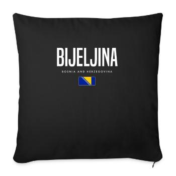 Bijeljina, Bosnie-Herzégovine - Housse de coussin décorative 45 x 45 cm - noir - Devant