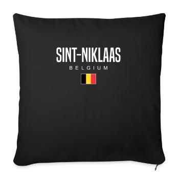 Sint-Niklaas Belgien - Sofakissenbezug 45 x 45 cm - Schwarz - Vorne