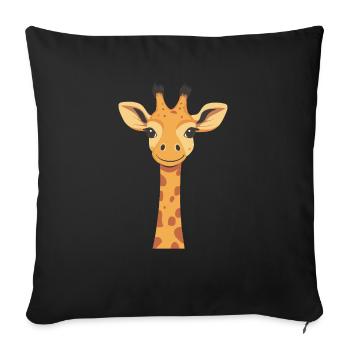 Giraffe for children - Sofa pillowcase 17,3'' x 17,3'' (45 x 45 cm) - black - Front