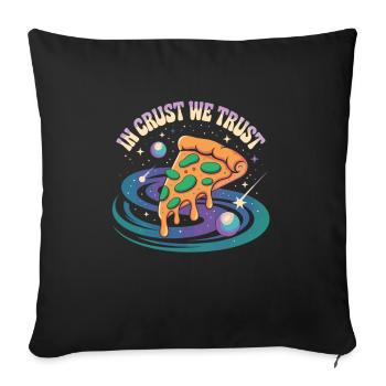 En croûte de confiance - Chemise Pizza Universe - Housse de coussin décorative 45 x 45 cm - noir - Devant