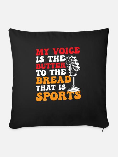 Funny Sports Ansager - Sofakissenbezug 45 x 45 cm - Schwarz
