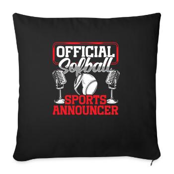 Funny Sports Ansager - Sofakissenbezug 45 x 45 cm - Schwarz - Vorne