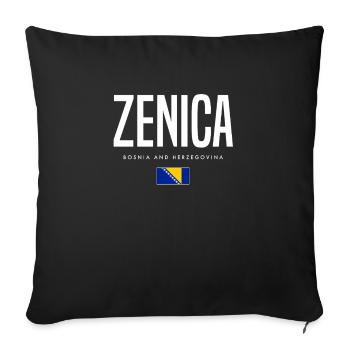 Zenica, Bosnie-Herzégovine - Housse de coussin décorative 45 x 45 cm - noir - Devant