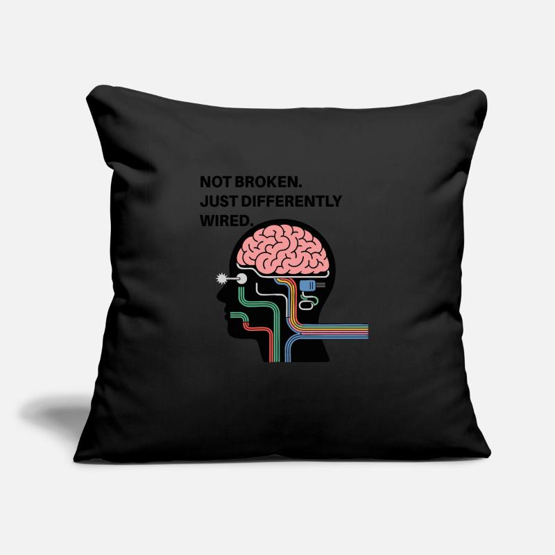 Pas cassé – juste câblé différemment Housse de coussin décorative 45 x 45 cm