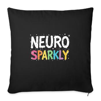 Neuro Sparkly Rainbow Colors Variety and - Sofa pillowcase 17,3'' x 17,3'' (45 x 45 cm) - black - Front