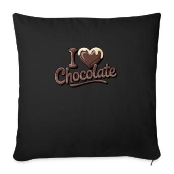 Chocolate Passion I Love Chocolate - Sofakissenbezug 45 x 45 cm - Schwarz - Vorne