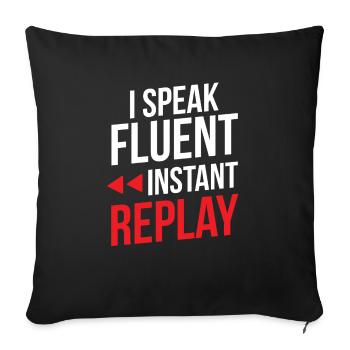 Funny Sports Ansager - Sofakissenbezug 45 x 45 cm - Schwarz - Vorne
