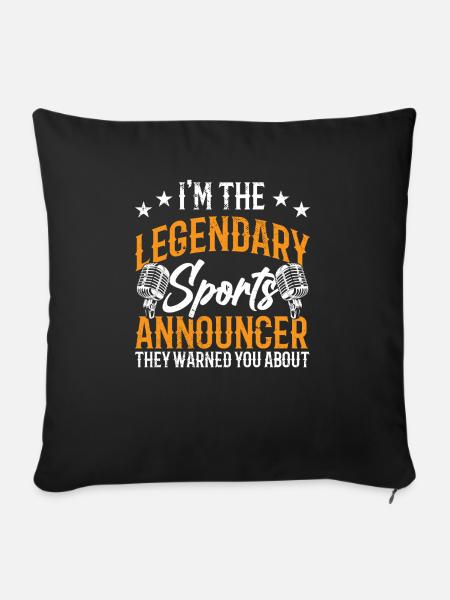 Funny Sports Ansager - Sofakissenbezug 45 x 45 cm - Schwarz