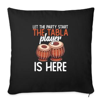 Let the party start. The Tabla Player - Sofa pillowcase 17,3'' x 17,3'' (45 x 45 cm) - black - Front