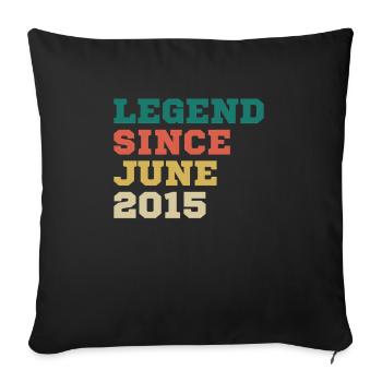 Légende depuis juin 2015 Cadeau d’anniversaire - Housse de coussin décorative 45 x 45 cm - noir - Devant