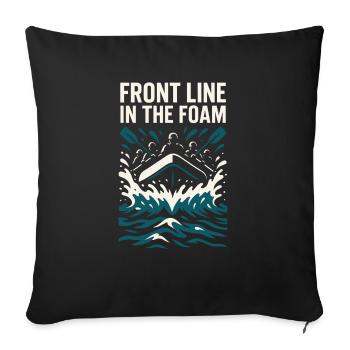 Aventure en eau vive Rafting Équipage Plein air - Housse de coussin décorative 45 x 45 cm - noir - Devant